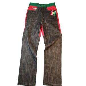 Vintage Y2K Cross Colours Jeans Womens 26 Hip Hop Streetwear Colorblock Denim